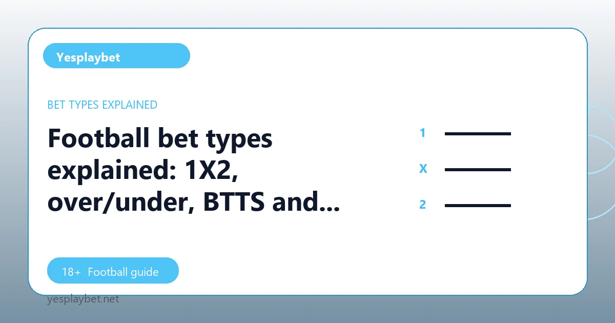 Football bet types explained: 1X2, over/under, BTTS and more - Yesplaybet football guide